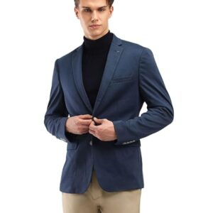 Notch Lapel Collar Knit Blazer